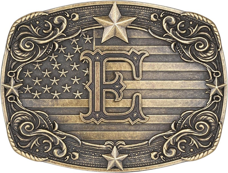 Flipslo Store Western Belt Buckle for Men Women Initial Letter A to Z Cowboy Belt Buckle Texas Buckle hebillas vaqueras para hombre - Image 1